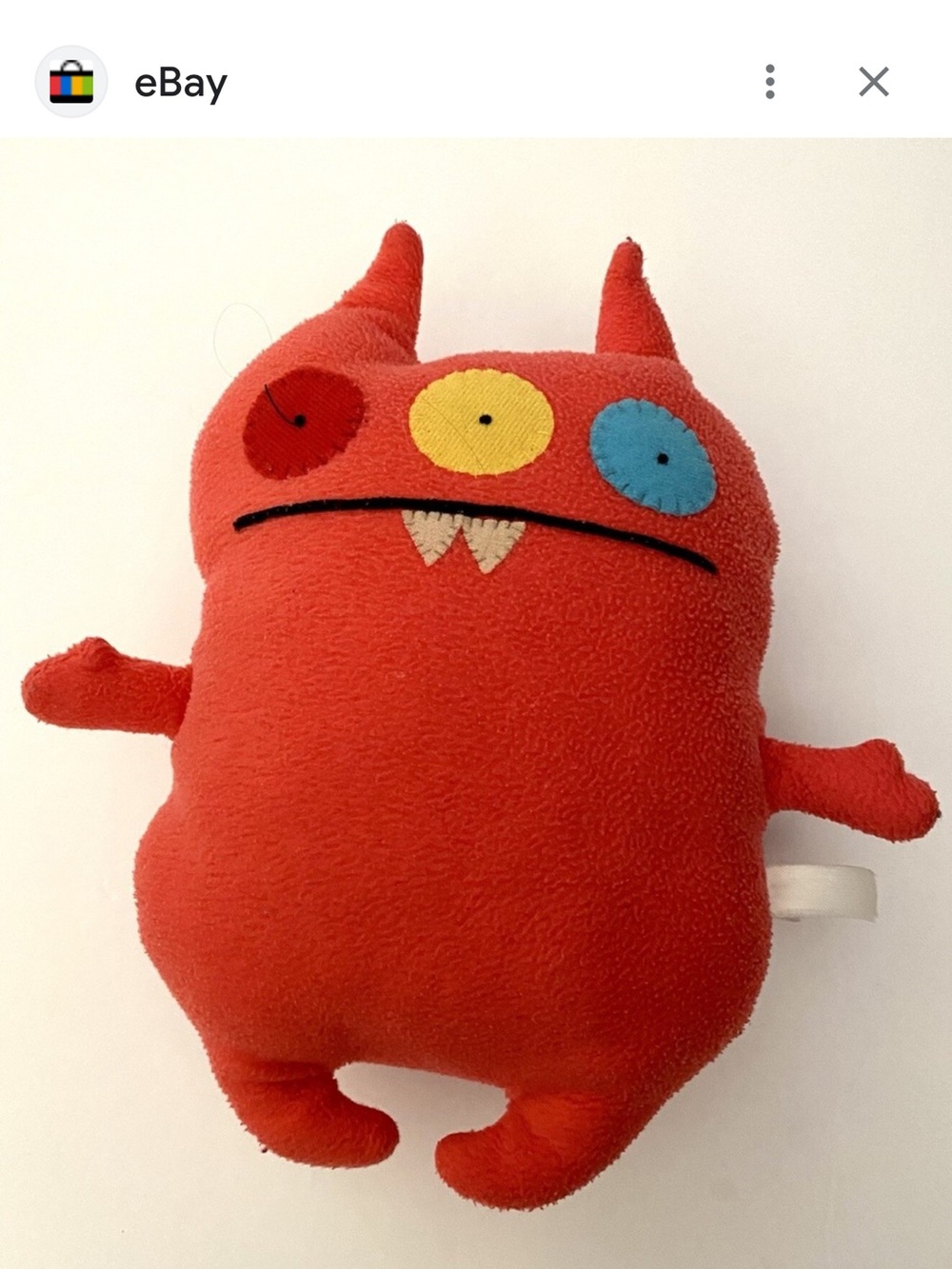 Red Three-Eyed Plush Monster Doll